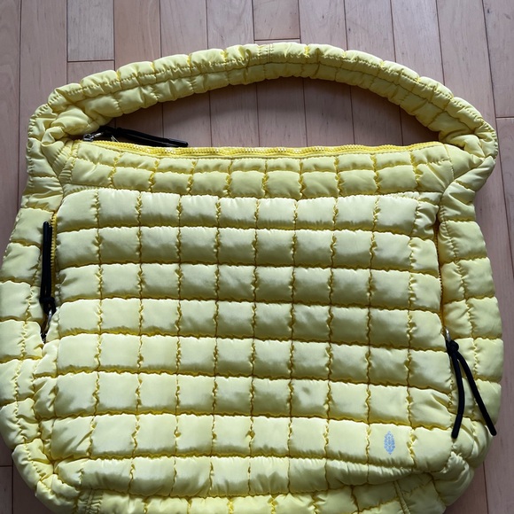 Free People Quilted Carryall Bag in Sour Lemon - Picture 12 of 14